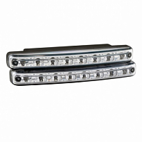 Ходовые огни SKYWAY 12V 8 диодов Safety (~155*40*15мм) 2шт /10шт
